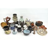 A collection of Studio pottery, including West German pottery vases,