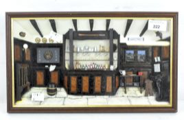 After Deborah Pacy, a vintage pub diorama depicting a tavern scene, framed and glazed,