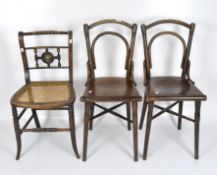 Two bentwood dining chairs,