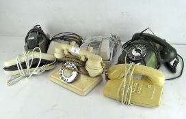 A collection of vintage telephones,