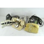 A collection of vintage telephones,