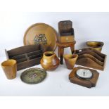 A large selection of wooden collectables, to include turned bowls and vases,