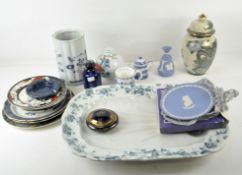 A collection of assorted ceramics, including a 19th century Royal Worcester plate,