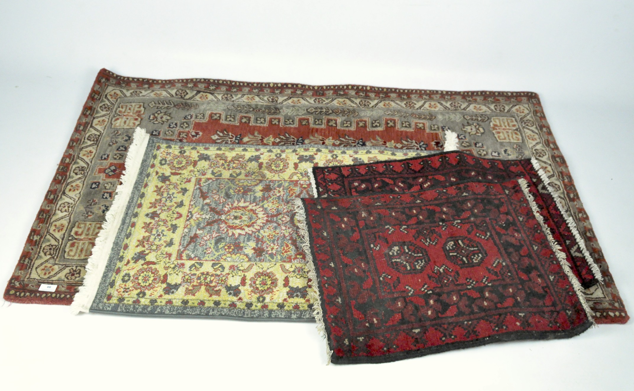 A pair of Middle Eastern style floor rugs, 153cm x 93cm,