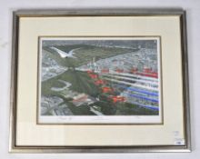 A framed and glazed limited edition Concorde print titled "Jubilee break"