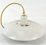 A 1960's/70's retro style ceiling light, in cream powder coated metal,