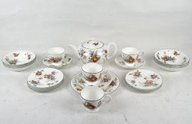 A Wedgwood "Phillippa" pattern part tea set including tea cups, bowls and teapot