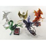 A set of five Franklin Mint 'Dragon! Guardians', including Guardian of the Crystal Cave,