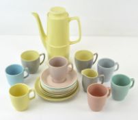 A mid-century part coffee set in pastel shades of pink,