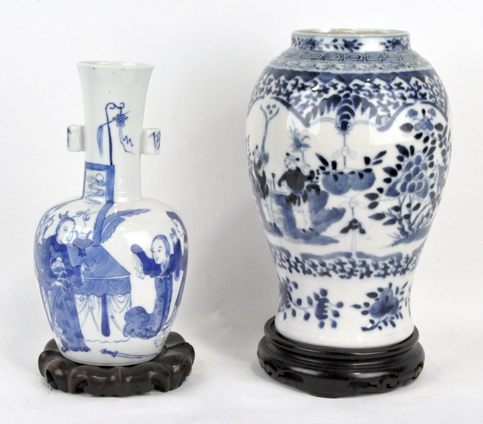 Two 20th century blue and white Chinese vases,