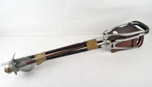 Three vintage shooting sticks,