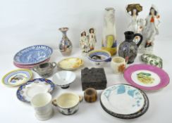 A quantity of 20th century ceramics, including a floral pottery jug marked 'Gouda Holland',