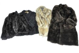 A selection of vintage fur and faux fur, including a Jonell jacket and rabbit fur coat,