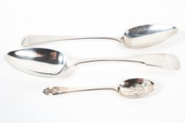 Two Georgian silver table spoons, comprising; Edinburgh 1824 by A M and London 1800,