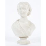 A Copeland parian ware Crystal Palace Art Union bust of Princess Alexandra, on a socle base,