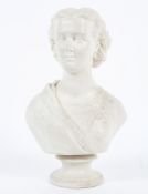 A Copeland parian ware Crystal Palace Art Union bust of Princess Alexandra, on a socle base,