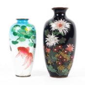 Two Japanese cloisonne oviform vases (Meiji, 1868-1912),