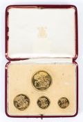 A scarce George VI 1937 Specimen coin set, comprising five pounds, two pounds,