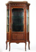 A 18th century French style inlaid gilt-metal mounted display cabinet, late 19th/early 20th century,