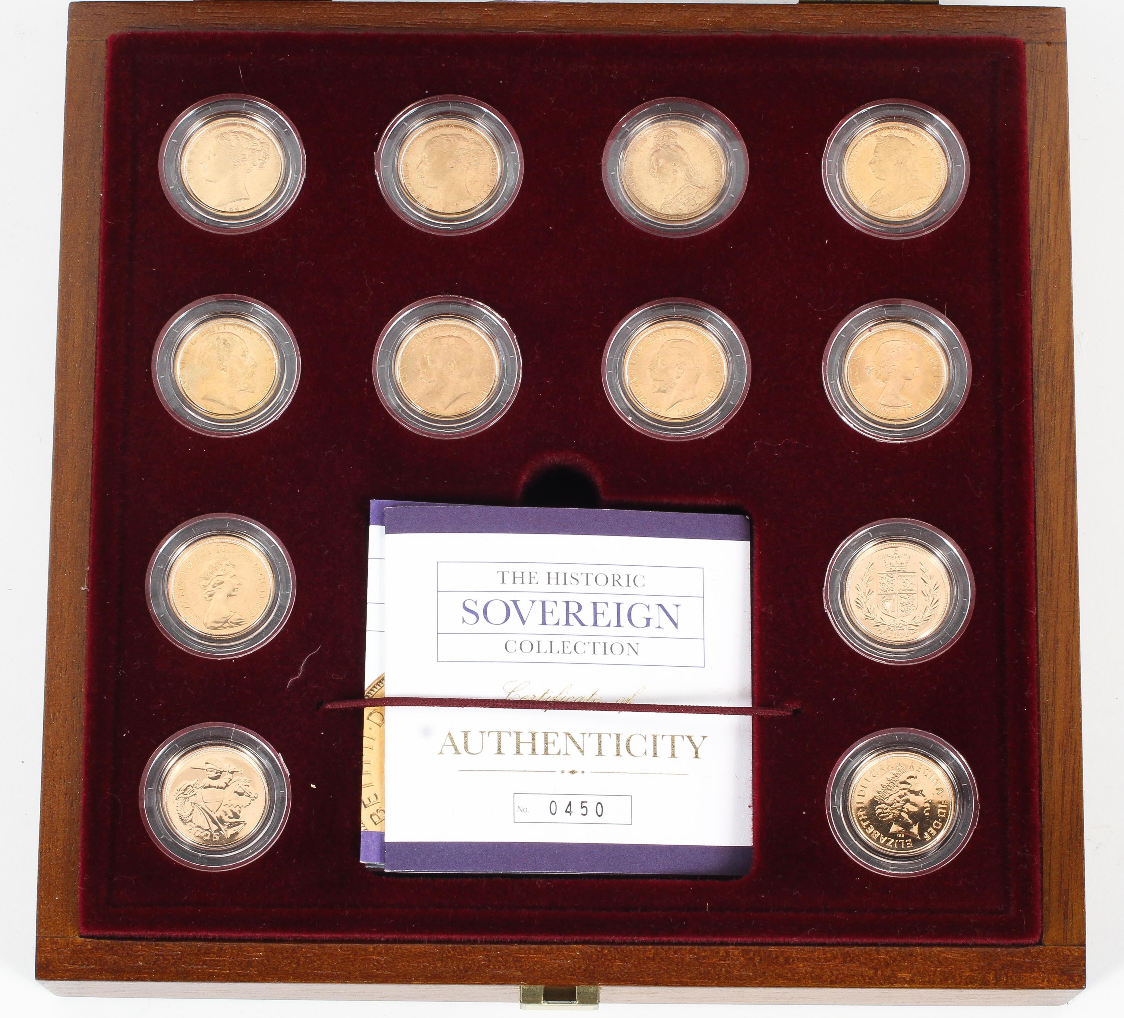 A twelve 22ct gold full sovereign collection "The historic sovereign collection" - Image 2 of 2