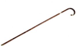 A Victorian silver-mounted bamboo cane sword-stick, the engraved collar with initials RH ,