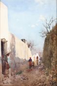 Tom Scott (Scottish School 1854-1927) Watercolour on paper 'Street in Ravello Naples',