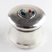 A Liberty & Co silver and enamel "Cymric" inkwell designed by Archibald Knox,