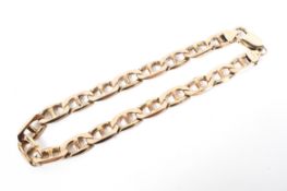 A 9ct gold flat fancy link bracelet, 16.5g.