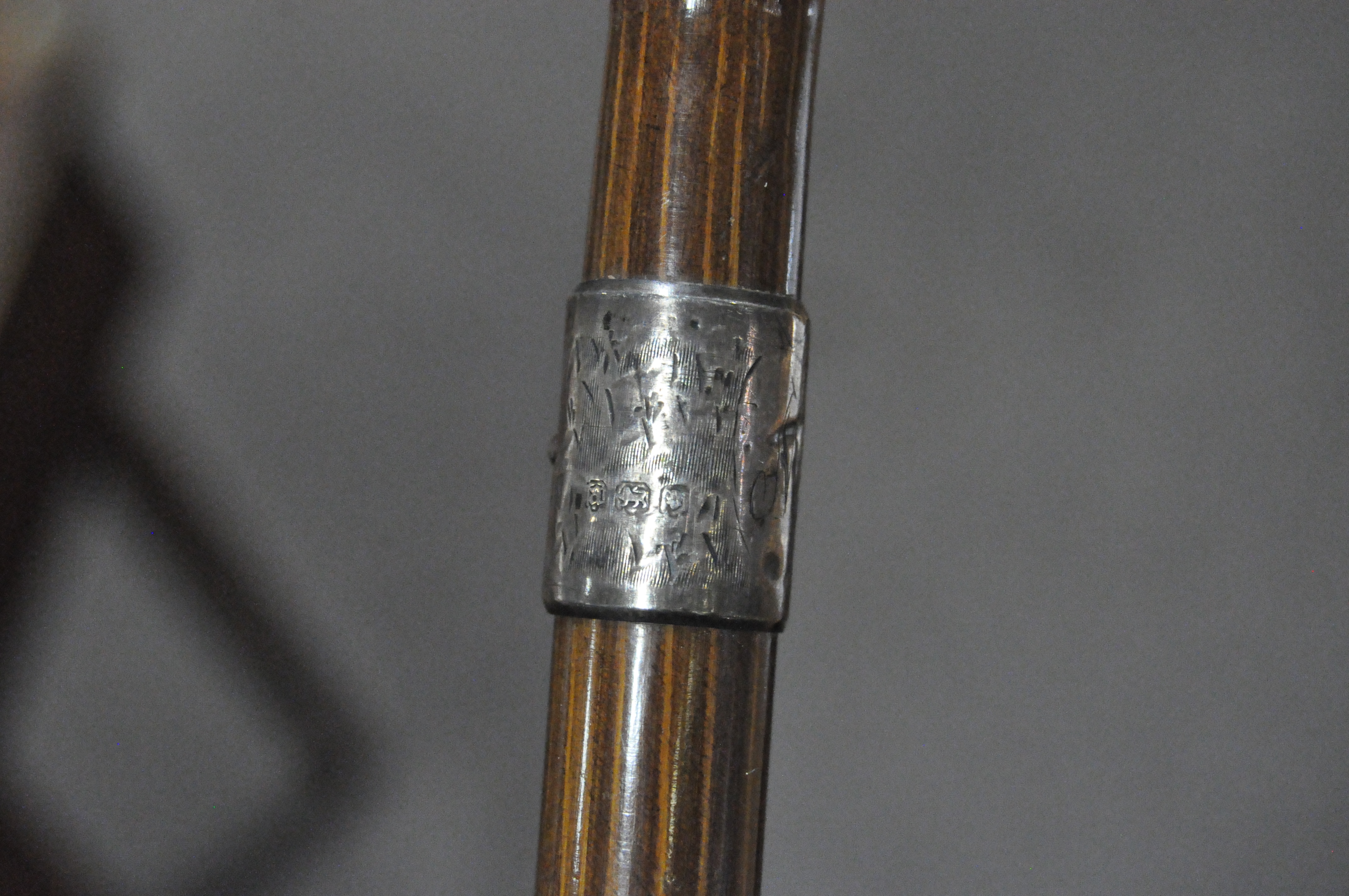 Three silver and white metal mounted walking canes, - Image 9 of 26