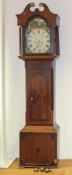 An early 19th century oak and mahogany veneered longcase clock,