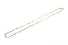 A 9ct gold fancy link necklace, 8g.