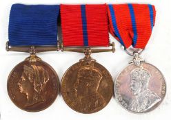 Three Metropolitan Police medals, Queen Victoria through to George V,
