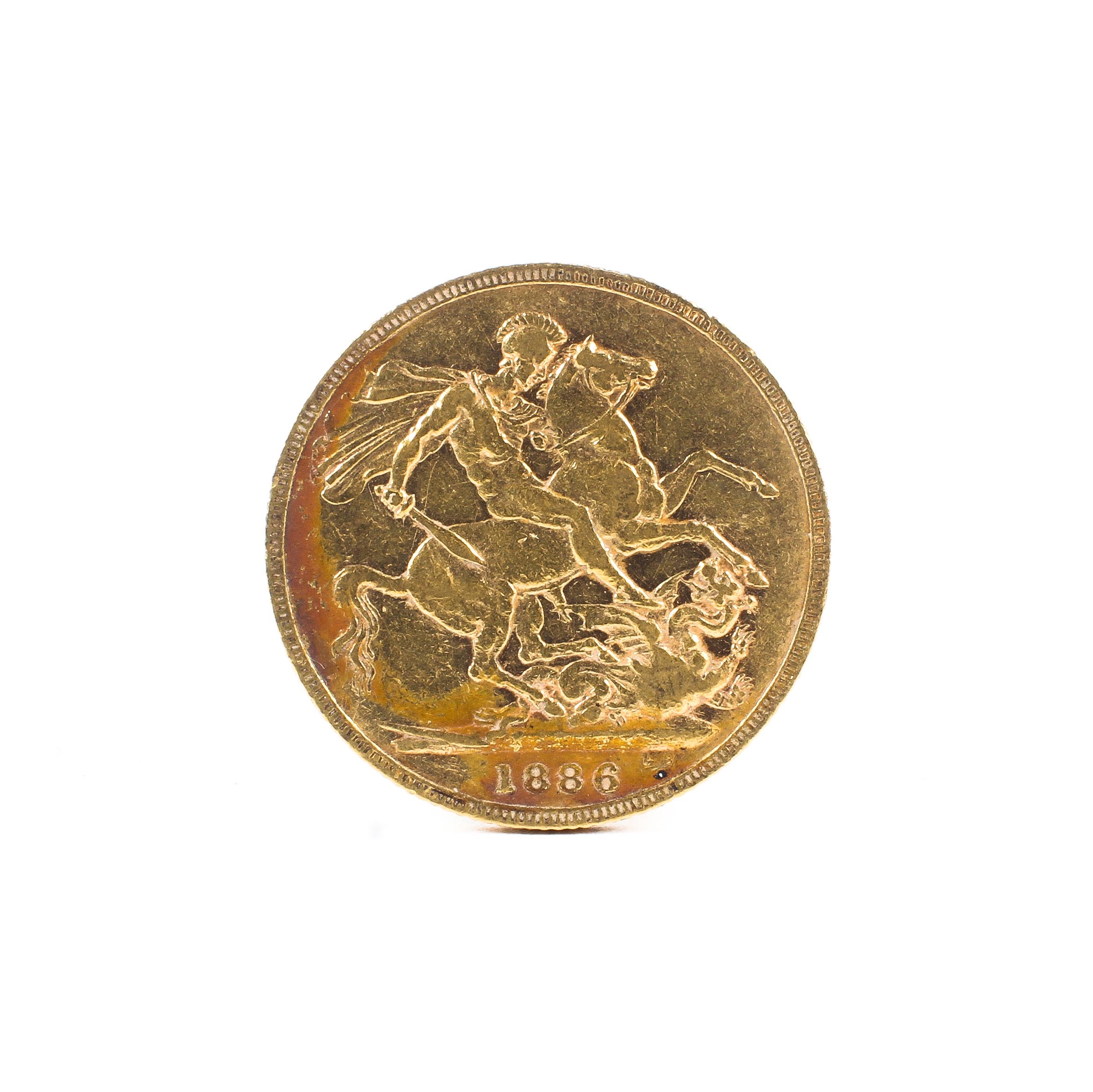 A Victorian young head gold sovereign 1886, Melbourne mint, 7.9g. - Image 2 of 2