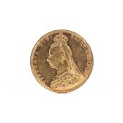 A Victorian gold sovereign, 1890, 8.0g.