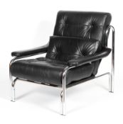 Pleff, Alpha Range, leather and chrome armchair