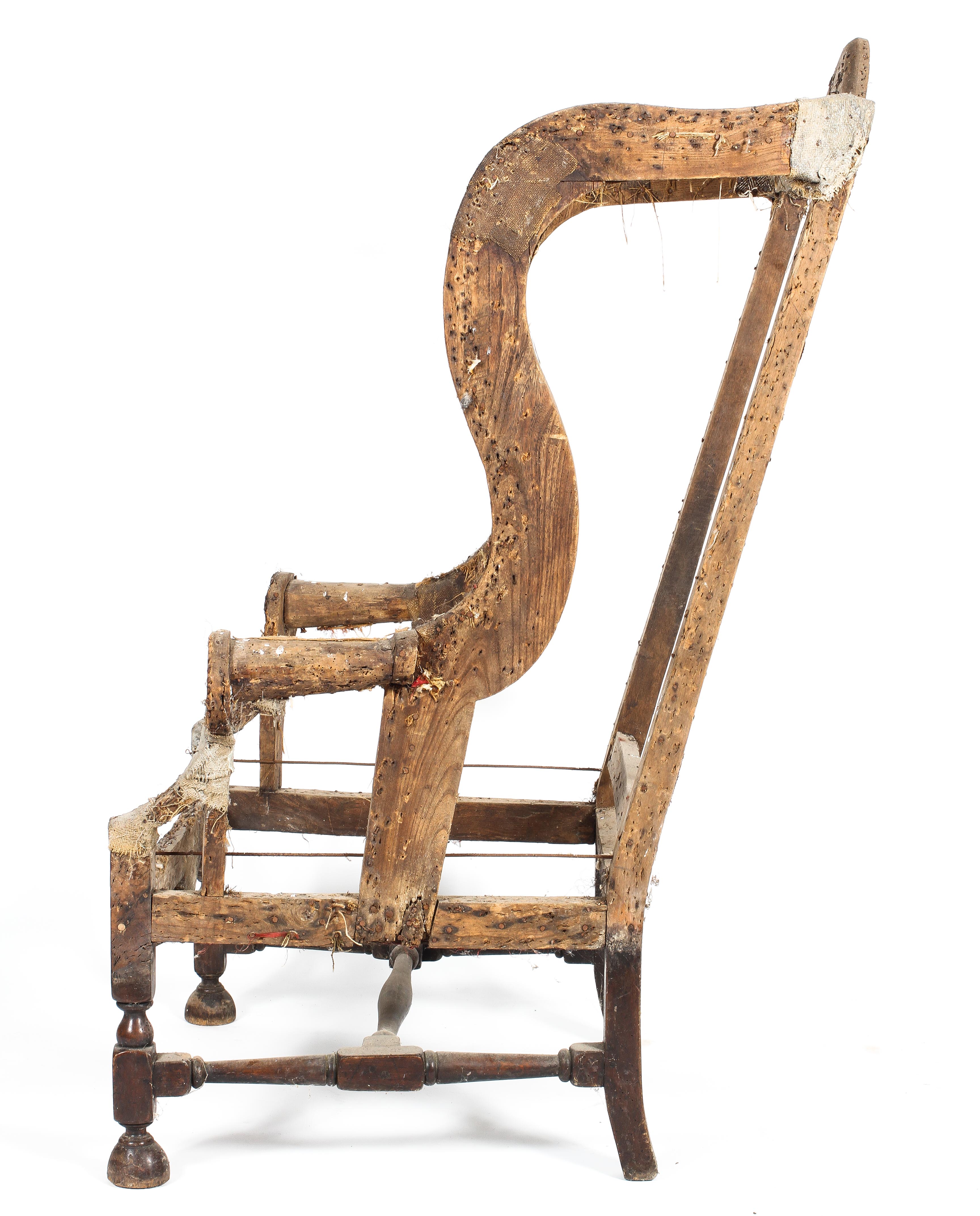 A Queen Anne armchair frame, late 17th/early 18th century, - Image 2 of 2