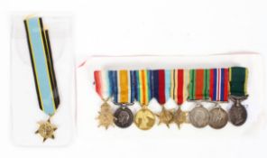 An eight piece collective of miniature medals including 1914-15 star, Territorial medal,