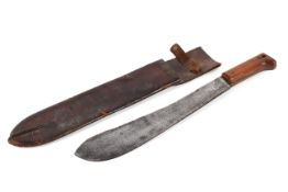 A 1960/70s USA military issue machete with leather sheath