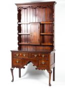 A 19th century stained oak inlaid dresser,