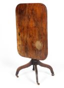 A Georgian mahogany tilt top tea table, early 19th century,