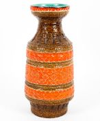 A West German (SPARA) vase tapering cylindrical vase with flared neck, circa 1960,