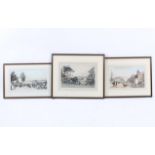 Thomas Shotter Boys (1803-1874), three framed hand coloured lithographs of views of London,