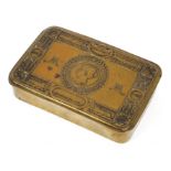 A World War I Princess Mary 'Gift Fund' tobacco brass tin,
