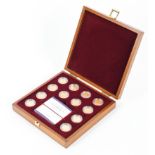 A twelve 22ct gold full sovereign collection "The historic sovereign collection"