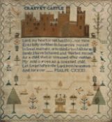 A 19th century needlework sampler by Mary Davies, Aged 14 Years, 183(?),