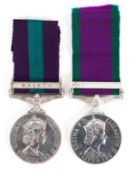 Elizabeth II military medal; for Campaign service, LAC LT Manning RAF with another