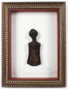 Freda Erwee, framed carved wood sculpture, titled Umculi, III, signed lower right,