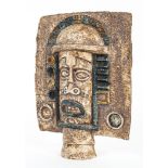 A Troika pottery face mask, circa 1970s, black Troika/3 mark to interiior of neck,