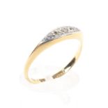 An 18ct gold and platinum diamond set ring,