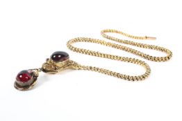 A yellow metal and garnet serpent necklace circa 1880,